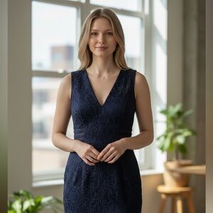 Lace Cut Out Evening Dress